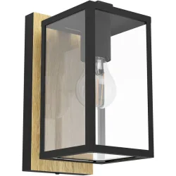 Eglo Wandlampe aussen Budrone Braun/Schwarz Stahl 27 cm - Wandlampe aussen
