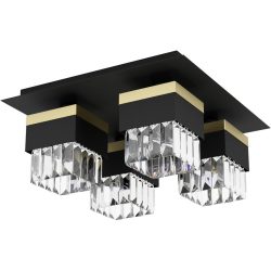 Eglo Deckenlampe Barrancas Gold/Schwarz Stahl 38 cm 18 cm - Farbe: schwarz-gold - Deckenlampe