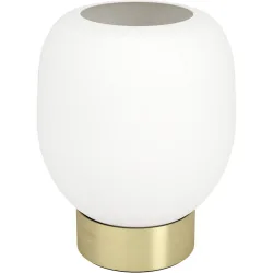 Eglo Tischlampe Manzanares Stahl 18 cm - Farbe: messing gebürstet/smoky - Tischlampe