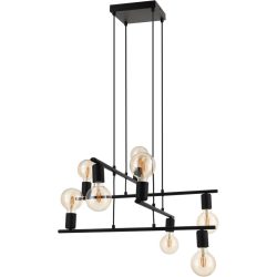 Eglo Pendellampe Mezzana Schwarz Stahl 65 cm 110 cm - Pendellampe