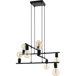 Eglo Pendellampe Mezzana Schwarz Stahl 65 cm 110 cm - Pendellampe