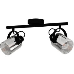 Eglo Spot Berregas Schwarz/Grau Stahl 11 cm - Farbe: schwarz/chrom - Spot