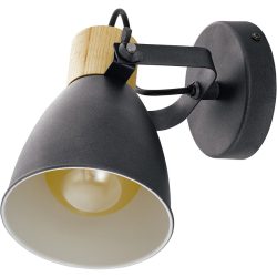 Eglo Spot Coswarth Grau Stahl/Holz 20 cm - Farbe: anthrazit - Material: Holz/Stahl - Spot