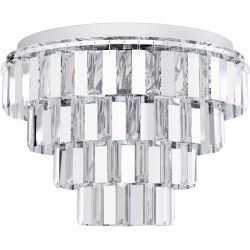 Eglo Deckenlampe Erseka Grau Stahl 53.5 cm - Farbe: chrom - Deckenlampe