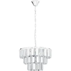 Eglo Pendellampe Erseka Grau Stahl 130 cm - Farbe: chrom - Pendellampe