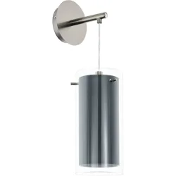 Eglo Wandlampe Pinto Textil Grau Stahl 44.5 cm - Farbe: Nickel matt - Wandlampe