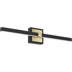 Eglo Wandlampe Peguera Schwarz Aluminium/Stahl 11 cm - Farbe: Schwarz/Messing - LED - Lichtfarbe: Warmweiss - Wandlampe- LED Energiesparlampe