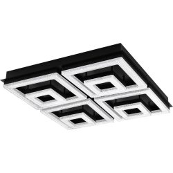 Eglo Deckenlampe Fradelo 1 Schwarz Stahl 52 cm 9.5 cm - LED - Lichtfarbe: Warmweiss - Deckenlampe- LED Energiesparlampe