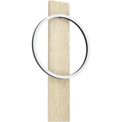 Eglo Wandlampe Boyal Braun/Schwarz Stahl/Holz 56 cm - LED - Lichtfarbe: Warmweiss - Material: Holz/Stahl - Wandlampe- LED Energiesparlampe