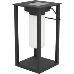 Eglo Solaraussenlampe Usigni Schwarz Kunststoff 15 cm 28 cm - Lichtfarbe: Helles Neutralweiss - Solaraussenlampe