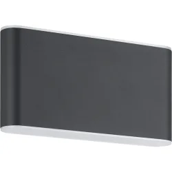 Eglo Wandlampe aussen Grutti Grau Aluminium 9 cm - Farbe: anthrazit - LED - Wandlampe aussen- LED Energiesparlampe
