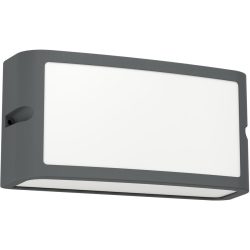 Eglo Wandlampe aussen Camarda Grau Aluminium 11 cm - Farbe: anthrazit - LED - Lichtfarbe: Helles Neutralweiss - Wandlampe aussen- LED Energiesparlampe