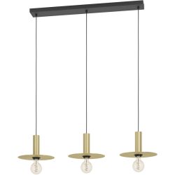 Eglo Pendellampe Escandell Schwarz Stahl 25 cm 110 cm - Farbe: Schwarz/Messing - Pendellampe