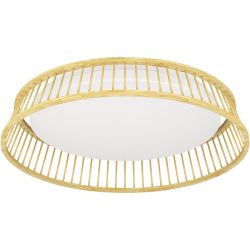 Eglo Deckenlampe Luppineria Braun/Weiss Stahl/Holz 9.5 cm - Farbe: braun-weiss - LED - Lichtfarbe: Warmweiss - Material: Holz/Stahl - Deckenlampe- LED