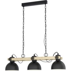 Eglo Pendellampe Lubenham Braun/Schwarz Stahl/Holz 20 cm 110 cm - Material: Holz/Stahl - Pendellampe