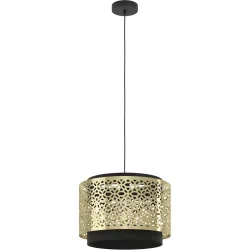 Eglo Pendellampe Sandbach Schwarz Stahl 110 cm - Farbe: Schwarz/Messing - Pendellampe