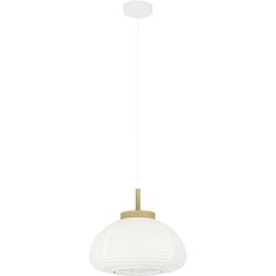 Eglo Pendellampe Summerhill Braun/Weiss Stahl/Holz 110 cm - Farbe: weiss/braun - Material: Holz/Stahl - Pendellampe