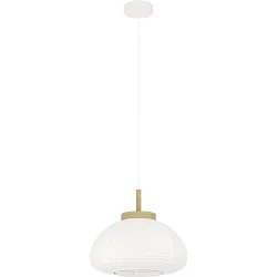 Eglo Pendellampe Summerhill Braun/Weiss Stahl/Holz 110 cm - Farbe: weiss/braun - Material: Holz/Stahl - Pendellampe