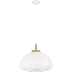 Eglo Pendellampe Summerhill Braun/Weiss Stahl/Holz 110 cm - Farbe: weiss/braun - Material: Holz/Stahl - Pendellampe