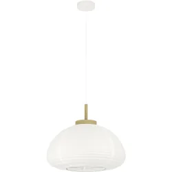 Eglo Pendellampe Summerhill Braun/Weiss Stahl/Holz 110 cm - Farbe: weiss/braun - Material: Holz/Stahl - Pendellampe