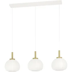 Eglo Pendellampe Summerhill Braun/Weiss Stahl/Holz 22.5 cm 110 cm - Farbe: weiss/braun - Material: Holz/Stahl - Pendellampe