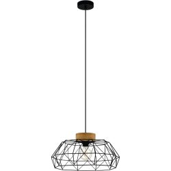 Eglo Pendellampe Padstow Schwarz Stahl/Holz 110 cm - Farbe: natur/schwarz - Material: Holz/Stahl - Pendellampe