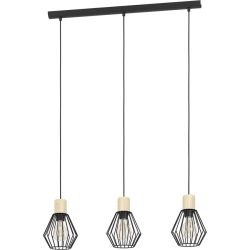 Eglo Pendellampe Palmorla Braun/Schwarz Stahl/Holz 16 cm 110 cm - Material: Holz/Stahl - Pendellampe