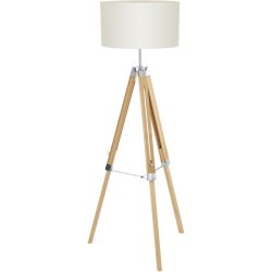 Eglo Stehlampe Lantada Stahl/Holz 143 cm - Farbe: natur - Material: Holz/Stahl - Stehlampe