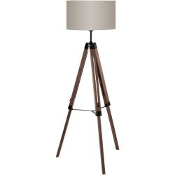 Eglo Stehlampe Lantada Braun Stahl/Holz 143 cm - Farbe: nussbraun - Material: Holz/Stahl - Stehlampe
