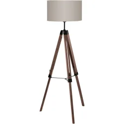 Eglo Stehlampe Lantada Braun Stahl/Holz 143 cm - Farbe: nussbraun - Material: Holz/Stahl - Stehlampe