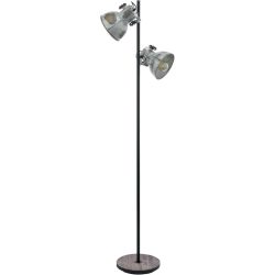 Eglo Stehlampe Barnstaple Stahl/Holz 158 cm - Farbe: Patina - Material: Holz/Stahl - Stehlampe