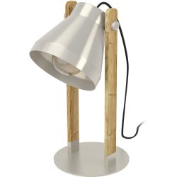 Eglo Tischlampe Cawton Grau Stahl/Holz 16 cm 38 cm - Material: Holz/Stahl - Tischlampe