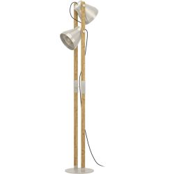 Eglo Stehlampe Cawton Grau Stahl/Holz 16 cm 134.5 cm - Material: Holz/Stahl - Stehlampe