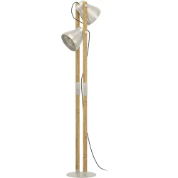 Eglo Stehlampe Cawton Grau Stahl/Holz 16 cm 134.5 cm - Material: Holz/Stahl - Stehlampe