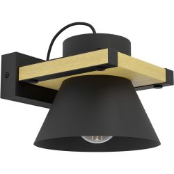 Eglo Wandlampe Maccles Braun/Schwarz Stahl/Holz 15 cm - Material: Holz/Stahl - Wandlampe