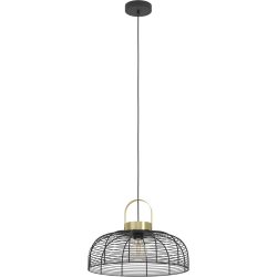 Eglo Pendellampe Roundham Schwarz Stahl 110 cm - Farbe: Schwarz/Messing - Pendellampe