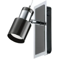 Eglo Spot Davida 1 Schwarz Stahl 7 cm - Farbe: Nickel/schwarz - Spot