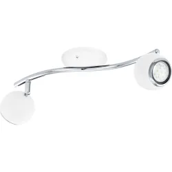 Eglo Spot Bimeda Weiss/Grau Stahl 10 cm - Farbe: weiss/chrom - Lichtfarbe: Warmweiss - Spot