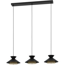 Eglo Pendellampe Grizedale Schwarz Stahl 26 cm 110 cm - Farbe: Schwarz/Messing - Pendellampe