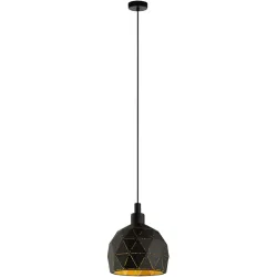 Eglo Pendellampe Roccaforte Gold/Schwarz Stahl 110 cm - Farbe: schwarz-gold - Pendellampe