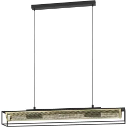 Eglo Pendellampe Nohales Schwarz Stahl 17 cm 150 cm - Farbe: Schwarz/Messing - Pendellampe
