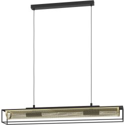 Eglo Pendellampe Nohales Schwarz Stahl 17 cm 150 cm - Farbe: Schwarz/Messing - Pendellampe