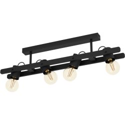 Eglo Deckenlampe Plimsoll Schwarz Stahl/Holz 9.5 cm 16.5 cm - Material: Holz/Stahl - Deckenlampe