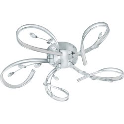 Eglo Deckenlampe Vallemare Grau Aluminium/Stahl 12.5 cm - Farbe: chrom - LED - Lichtfarbe: Warmweiss - Deckenlampe- LED Energiesparlampe
