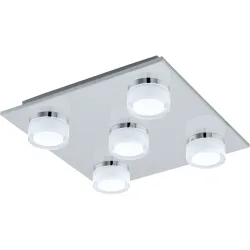 Eglo Deckenlampe Romendo 1 Grau Stahl 32 cm 7 cm - Farbe: chrom - LED - Lichtfarbe: Warmweiss - Deckenlampe- LED Energiesparlampe