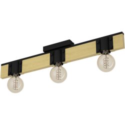 Eglo Deckenlampe Bailrigg Braun/Schwarz Stahl/Holz 10 cm 4.5 cm - Material: Holz/Stahl - Deckenlampe