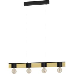 Eglo Pendellampe Bailrigg Braun/Schwarz Stahl/Holz 4.5 cm 110 cm - Material: Holz/Stahl - Pendellampe