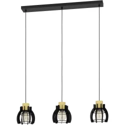 Eglo Pendellampe Stillington 1 Braun/Schwarz Stahl/Holz 18 cm 110 cm - Material: Holz/Stahl - Pendellampe