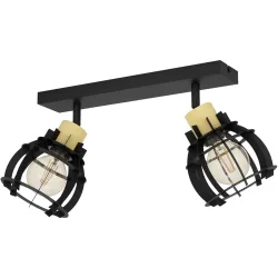 Eglo Spot Stillington 1 Braun/Schwarz Stahl/Holz 16 cm 24.5 cm - Material: Holz/Stahl - Spot