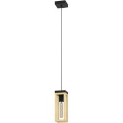 Eglo Pendellampe Nafferton Braun/Schwarz Stahl/Holz 10 cm 110 cm - Material: Holz/Stahl - Pendellampe